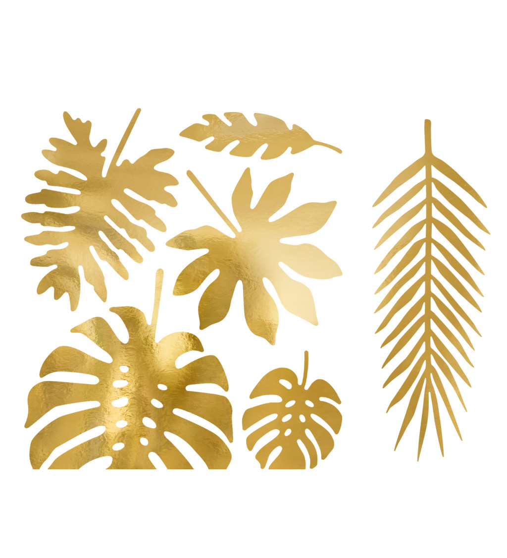 Tropické listy na stůl - gold