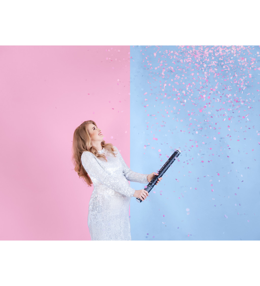 Vystřelovací konfety na Baby shower holka 60 cm