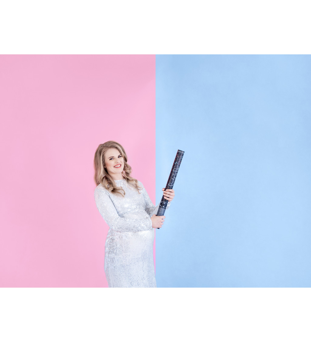 Vystřelovací konfety na Baby shower holka 60 cm