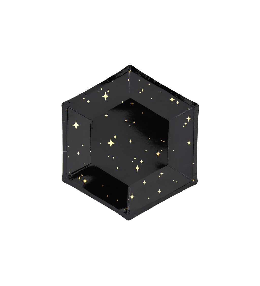 Talíř - černý s hvězdami