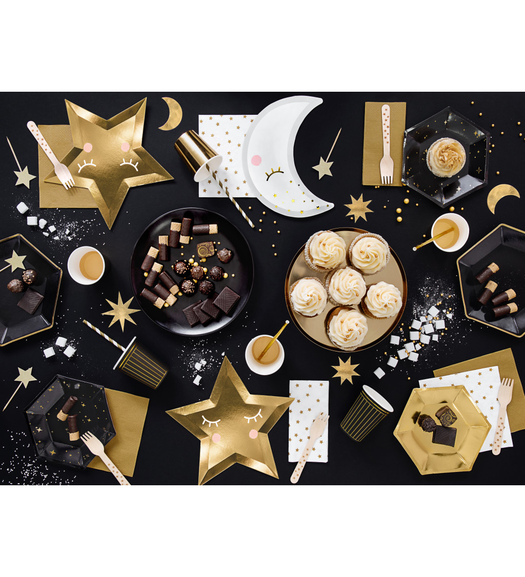 Talíř - černý s hvězdami