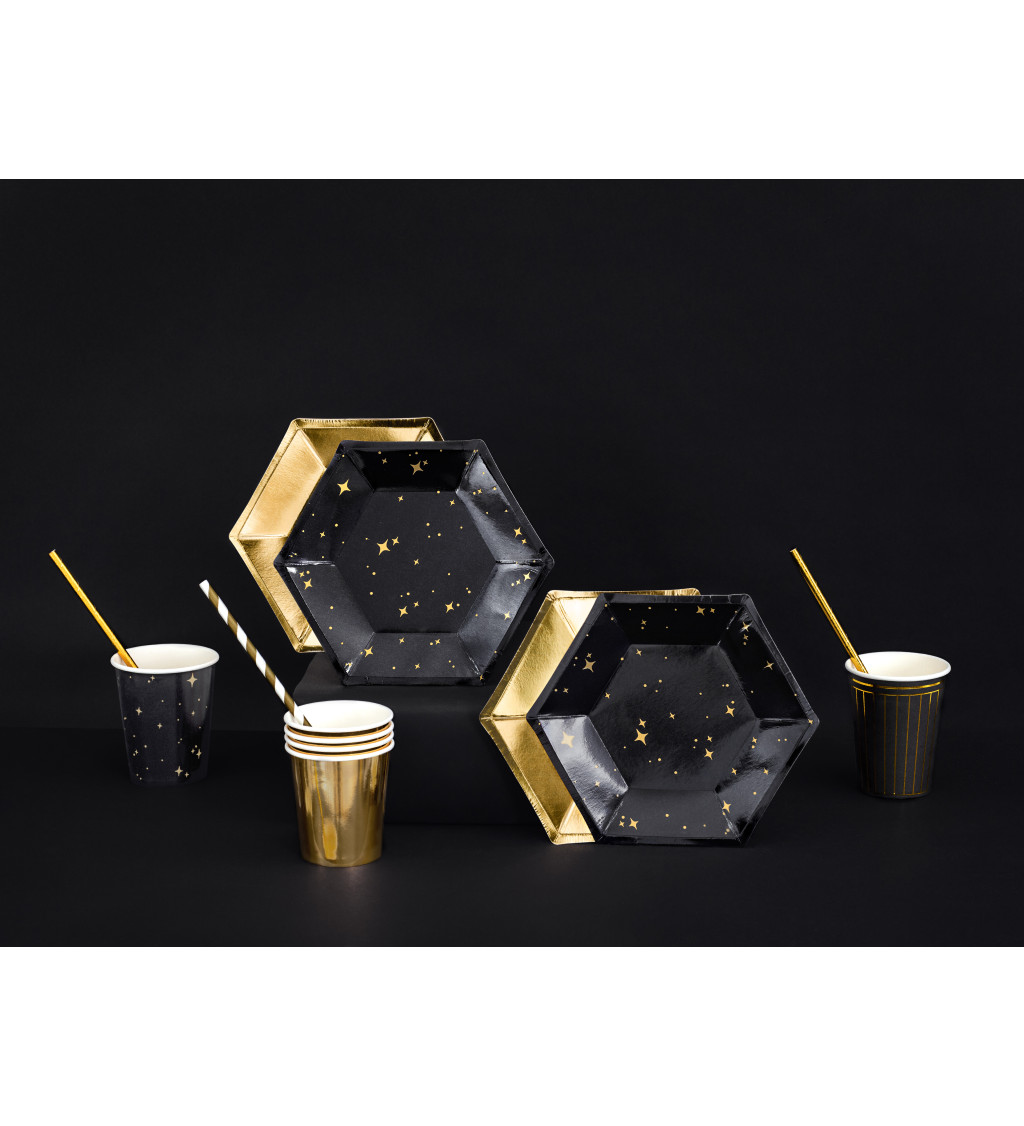 Talíř - černý s hvězdami