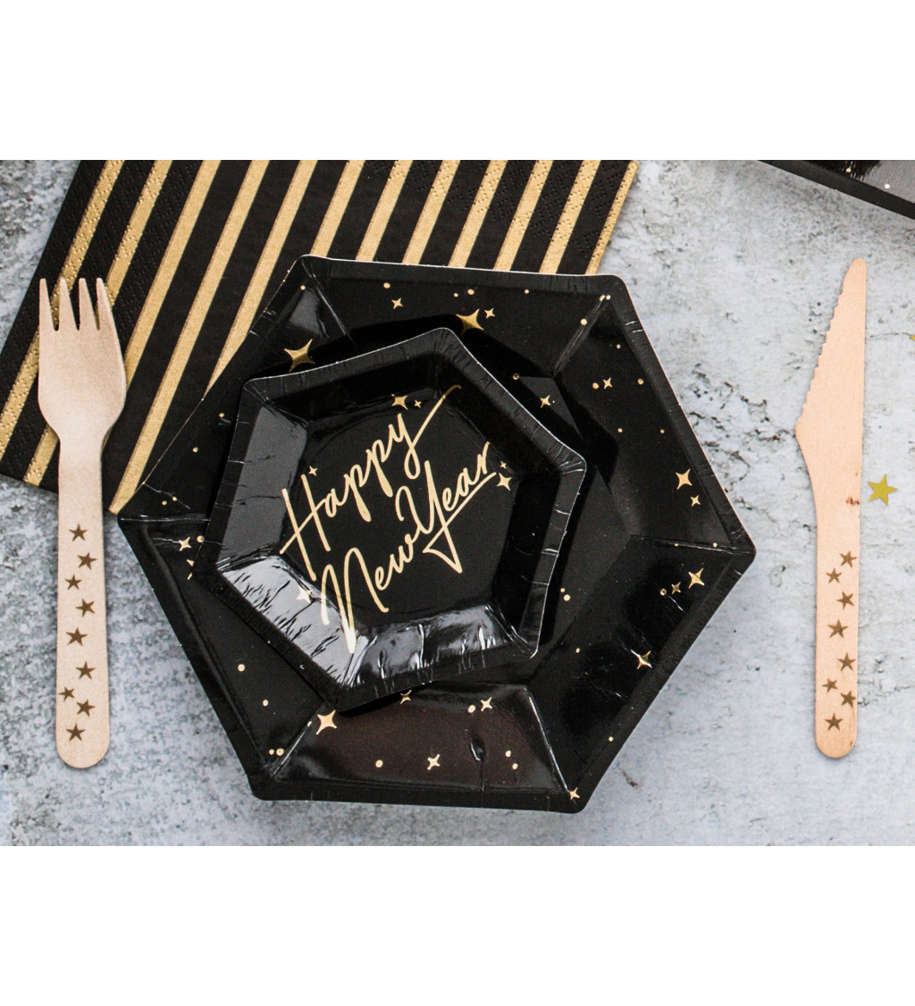 Talíř - černý s hvězdami