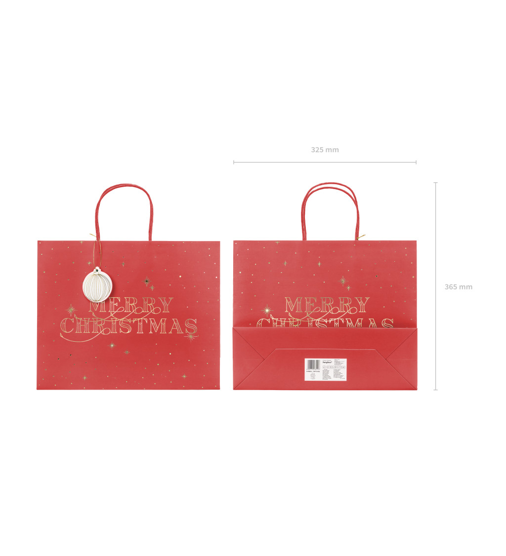 Dárková taška - vánoční, červená