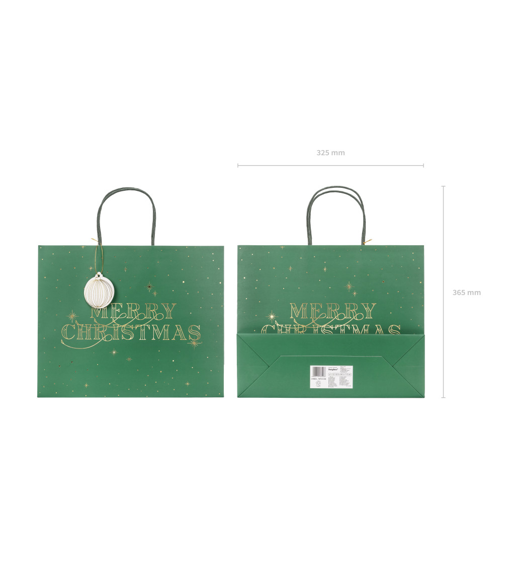 Dárková taška - vánoční, zelená