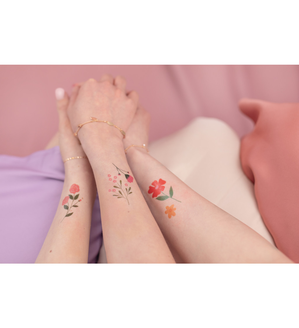 Omyvatelné tetování - květiny
