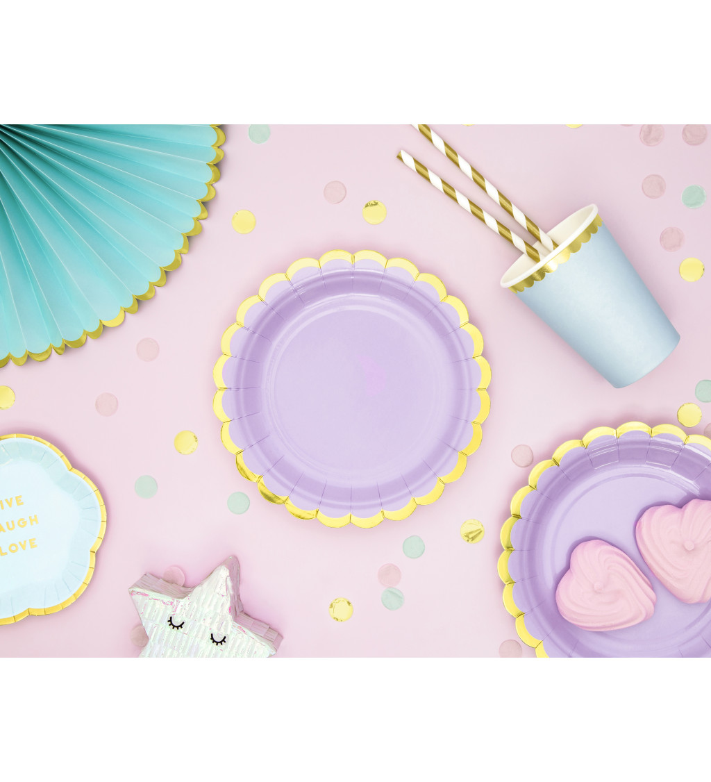 Papírová brčka zlaté pruhy