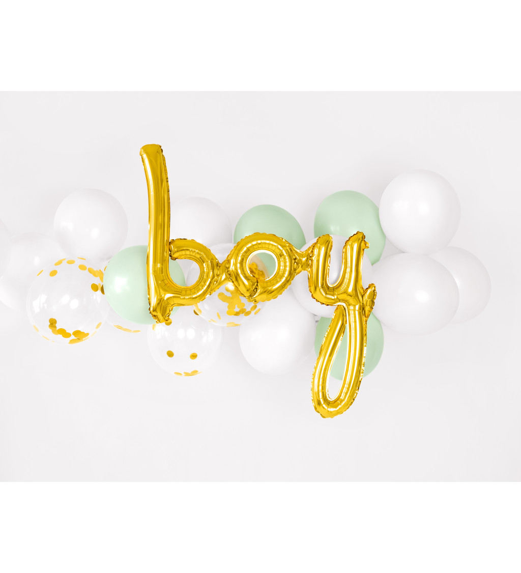 Fóliový balónik Chlapec, zlatý