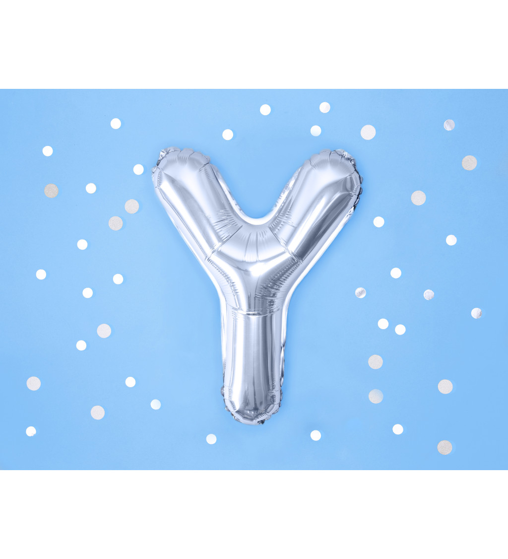 Fóliový stříbrný balónek Y