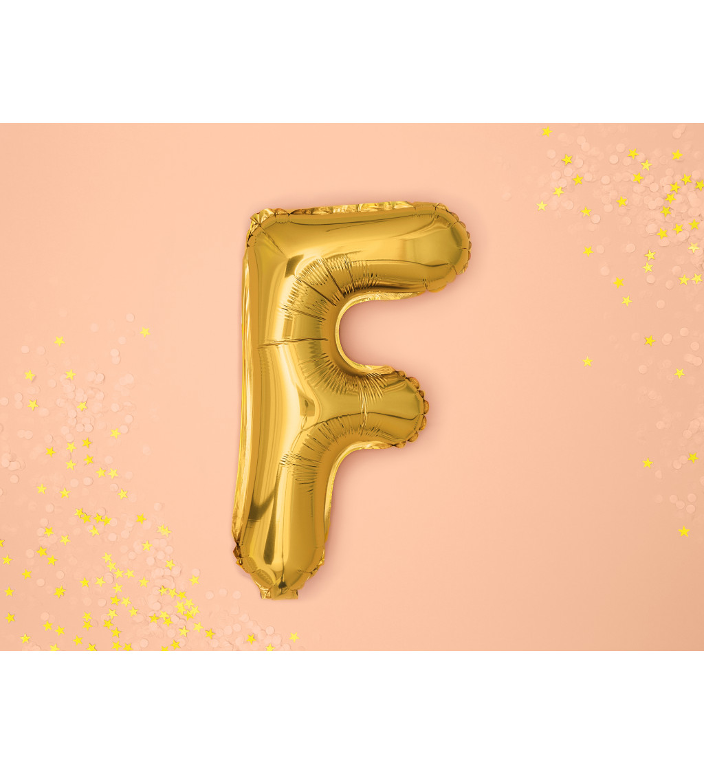 Fóliový balónek zlatý F