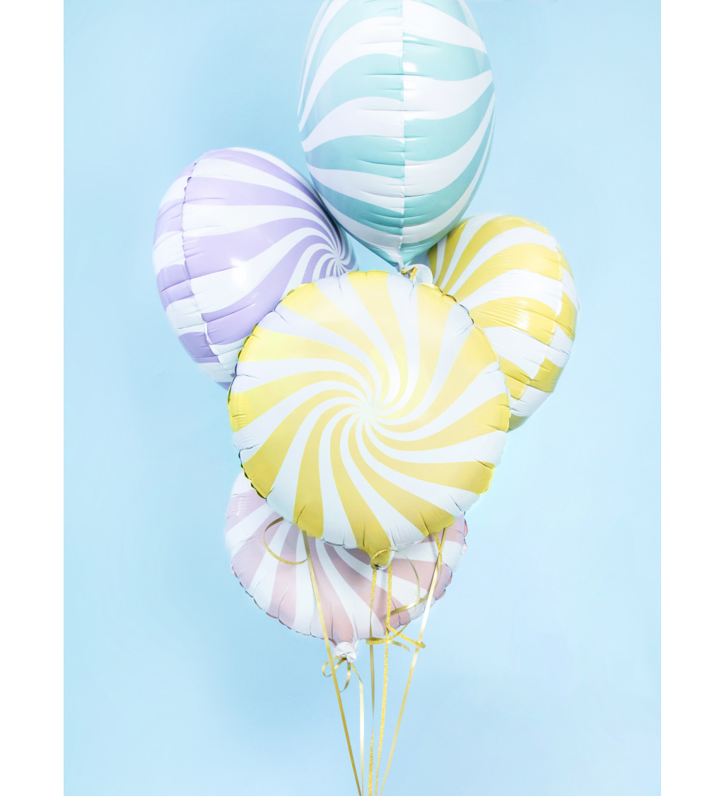 Fóliový balónek pastelový Candy - žlutý