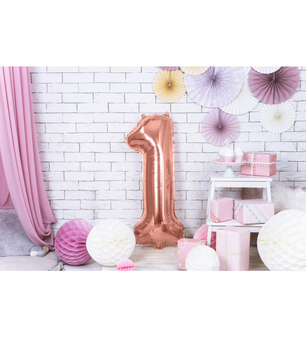 Fóliový balón 1 - ružovo-zlatý