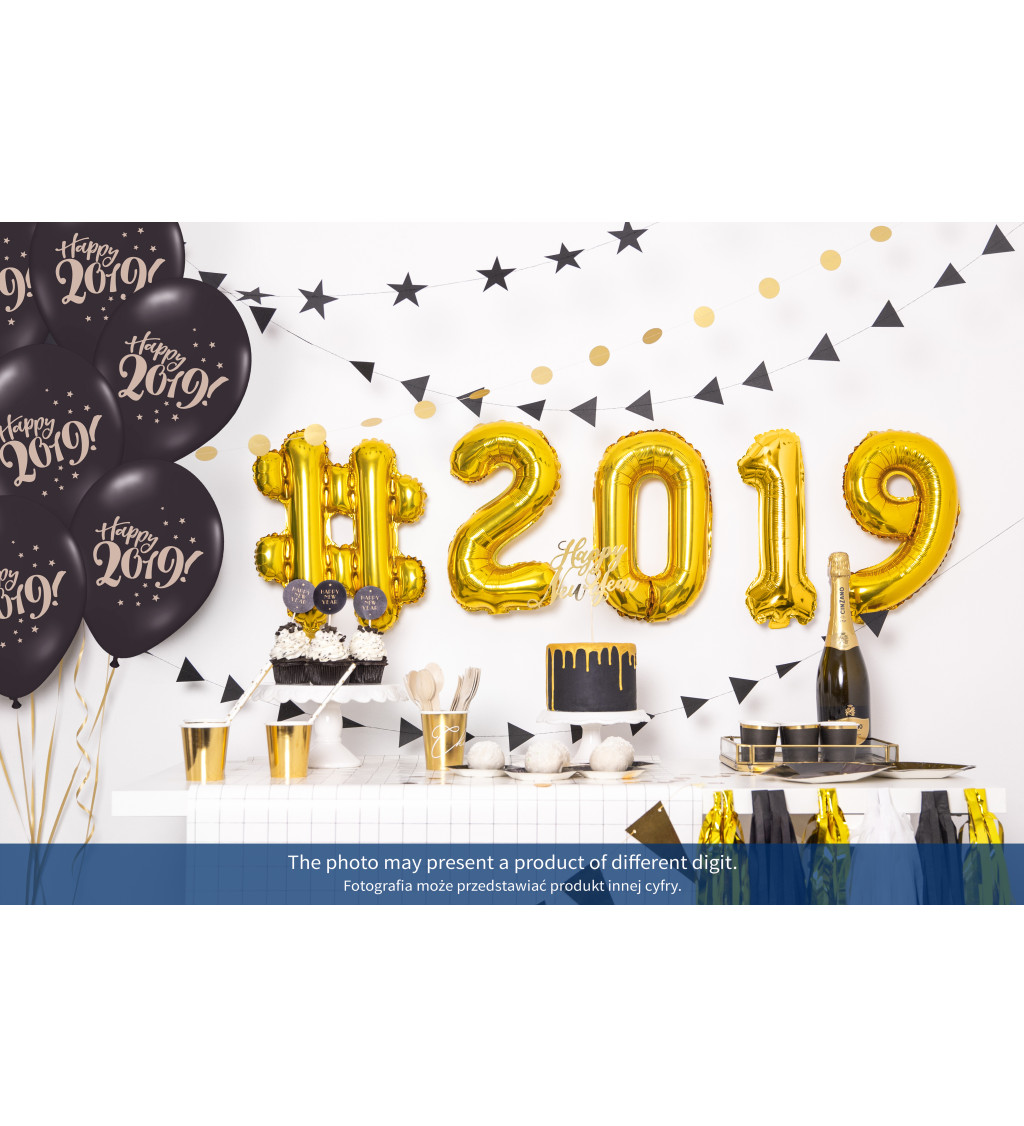 Fóliový balónek číslo 7 zlatý 35 cm