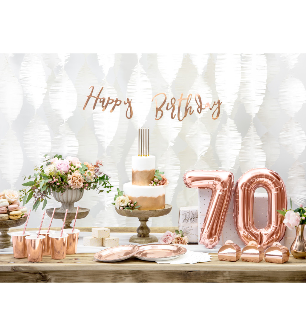 Fóliový balónek číslo 7 rosegold 35 cm