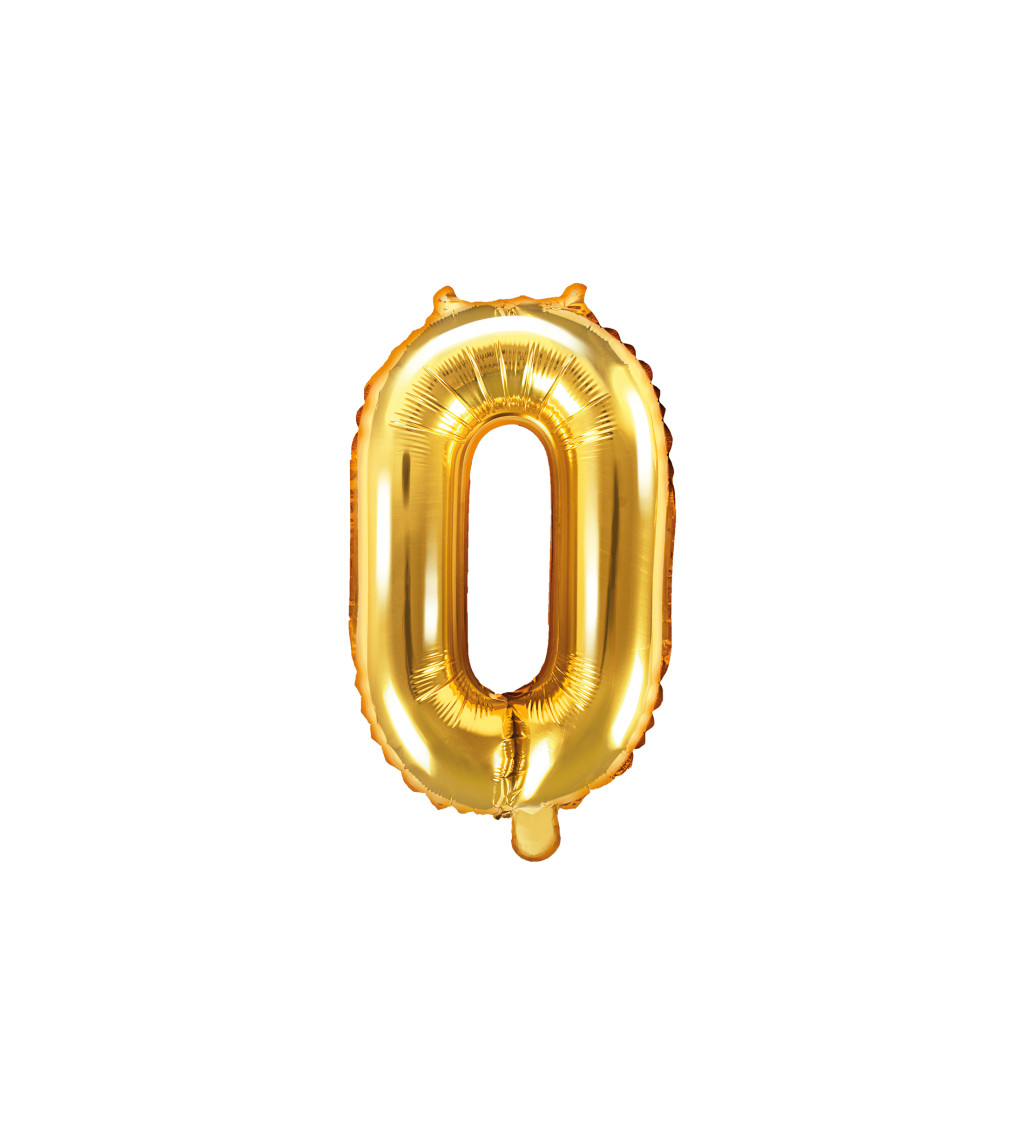 Fóliový balónek číslo 0, zlatá