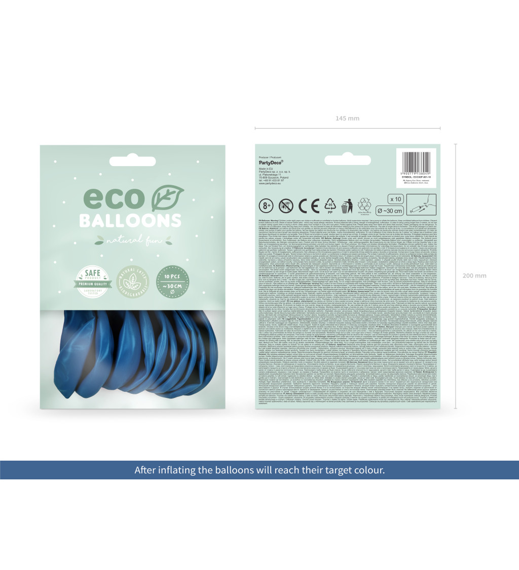 EKO Latexové balónky 30 cm modré, 10 ks