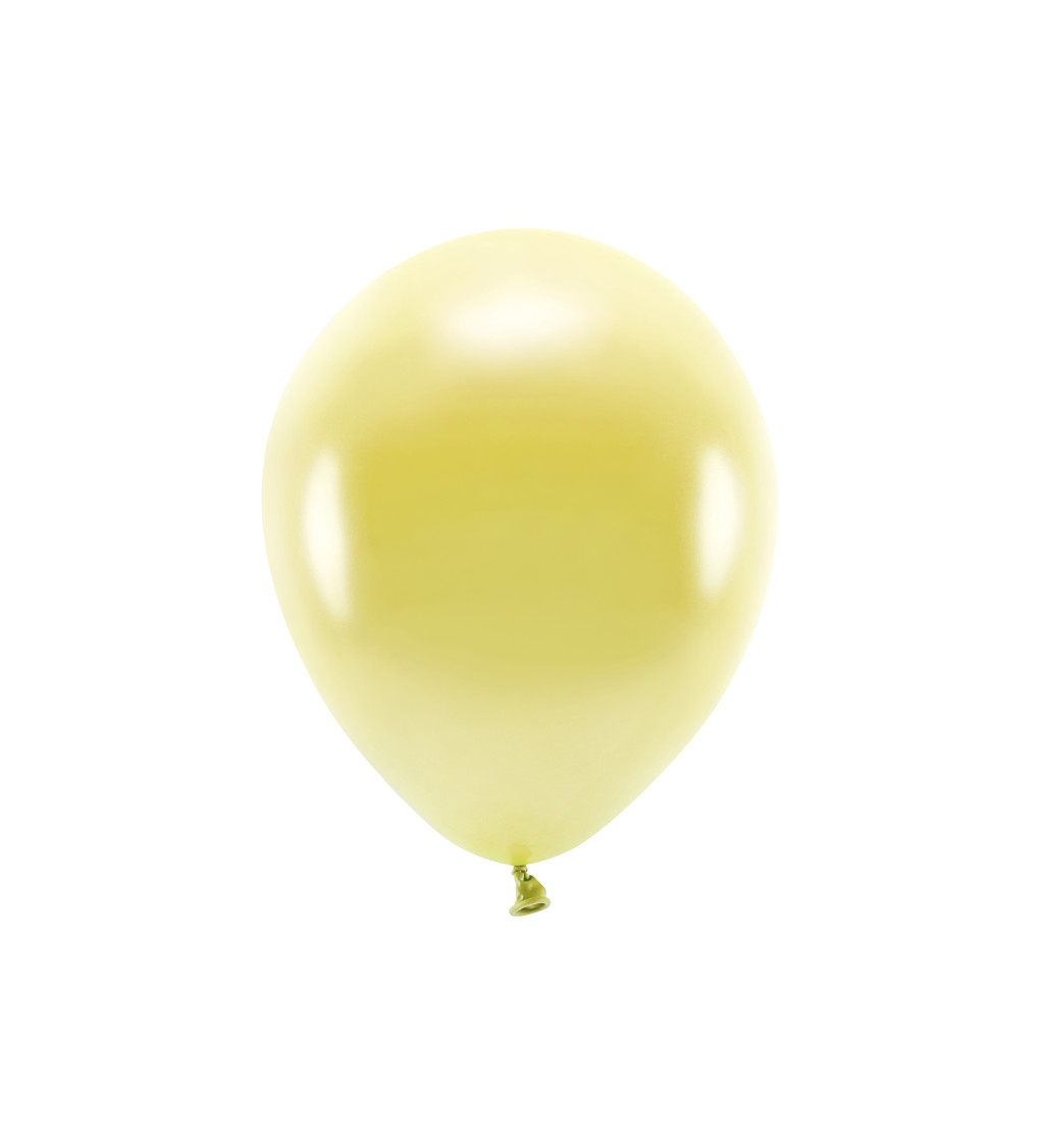 EKO Latexové balónky 30 cm metalické, zlaté, 10 ks