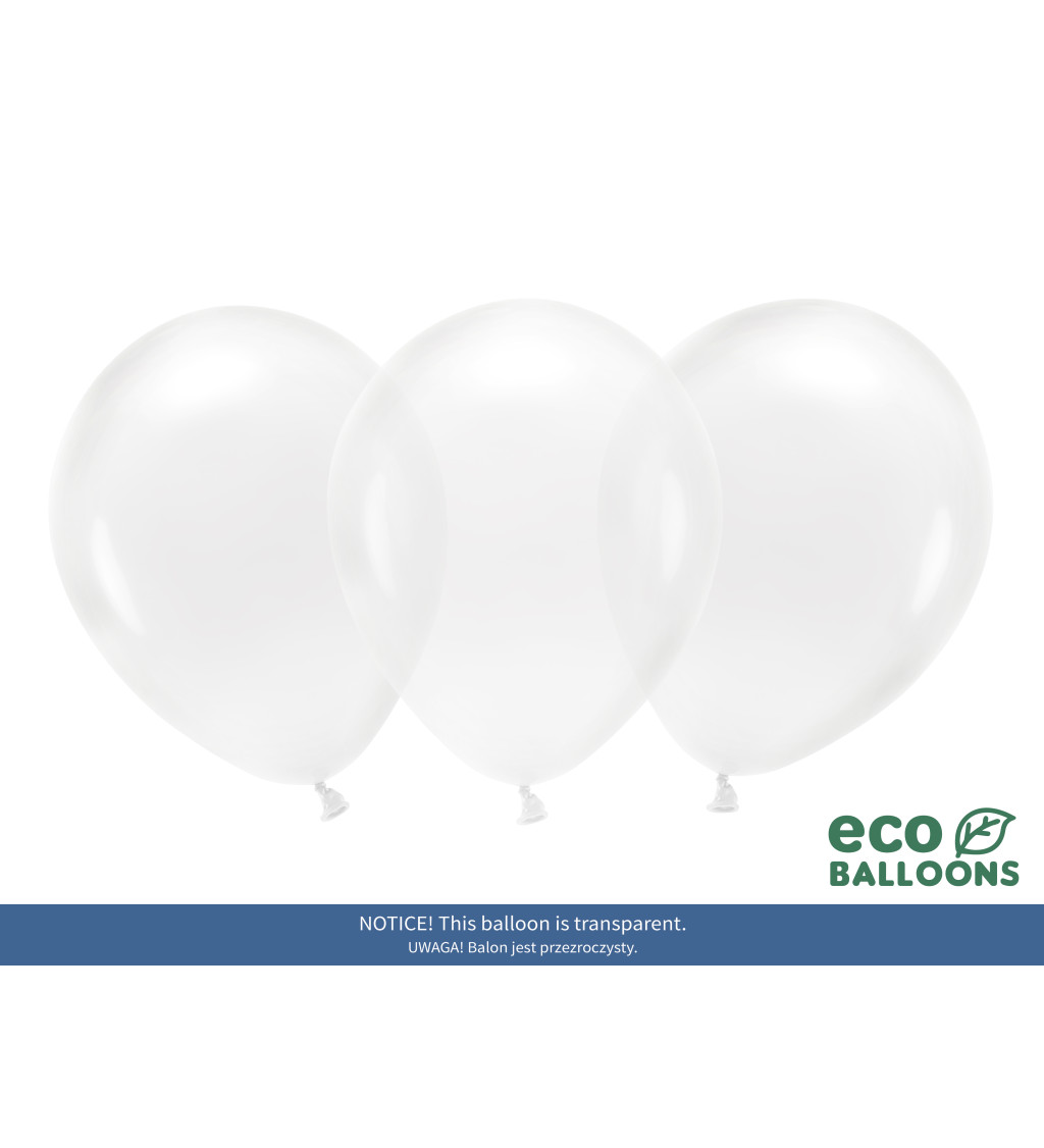 EKO Latexové balónky 30 cm průhledné, 10 ks