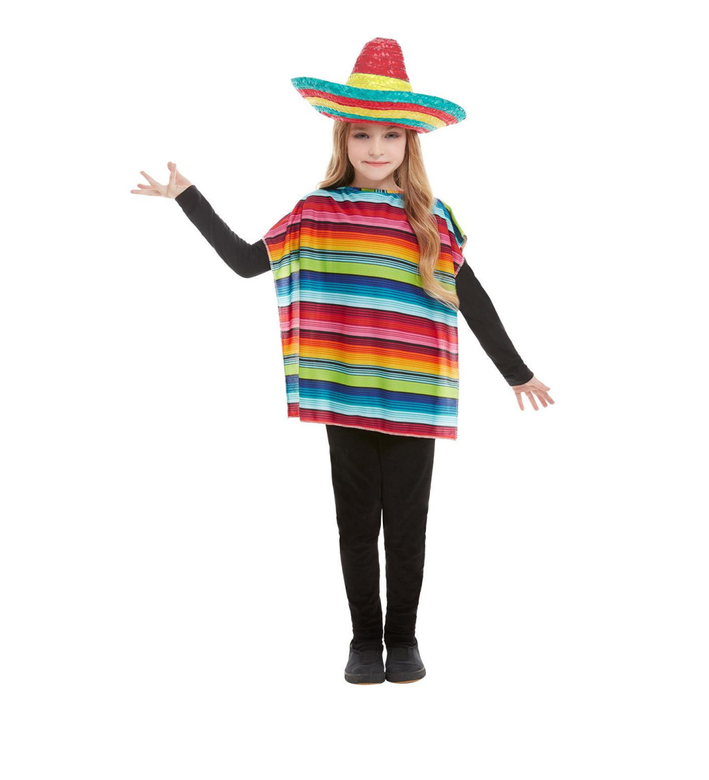 Dětská sada Mexičan - poncho a sombrero