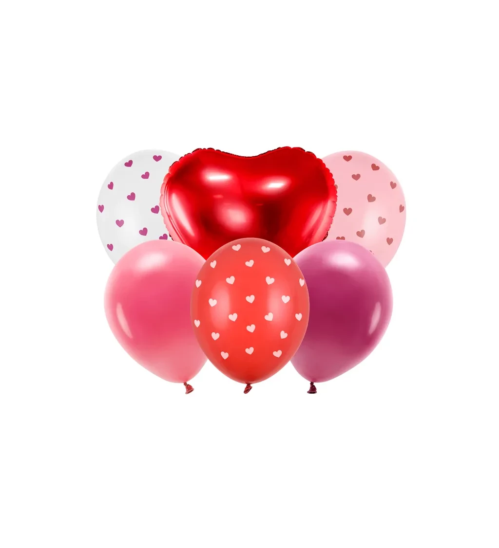 Latexové balónky 27 cm valentýnské, 6 ks