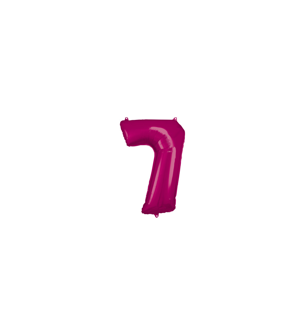 Fóliový tmavě růžový balónek - číslo 7
