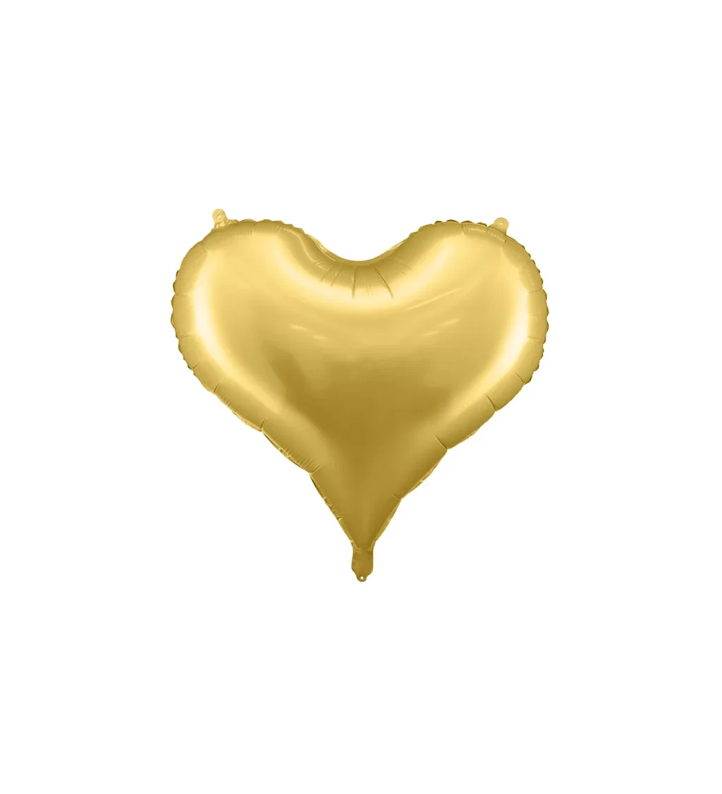 Fóliový balónek Srdce, zlatá, 75cm