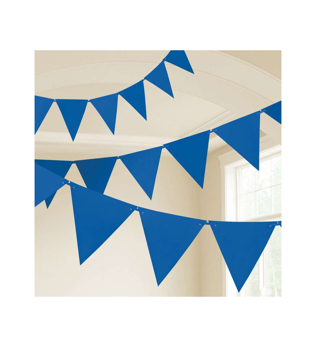 Girlanda - modré trojúhelníky
