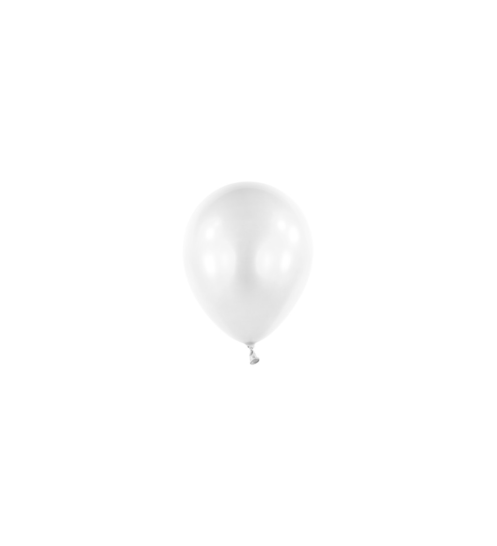 Latexové balónky 13 cm perleťově, bílé, 100 ks