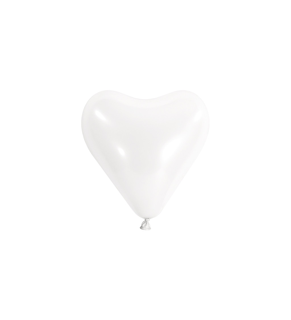 Latexové balónky 30 cm srdce bílé, 50 ks