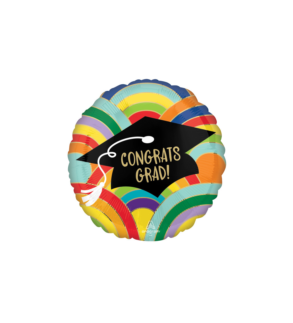 Fóliový balónek Barevný - congrats grad