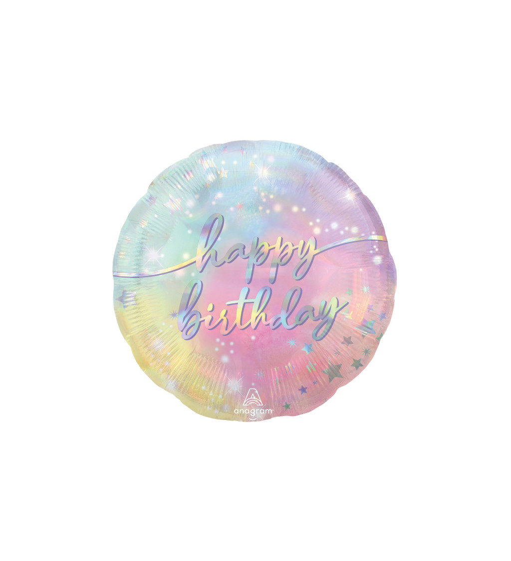 Fóliový balónek Duhový - happy birthday