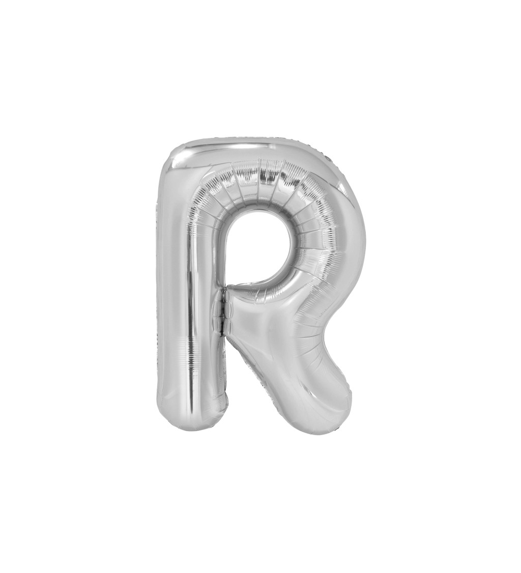 Fóliový balónek Stříbrné písmeno R