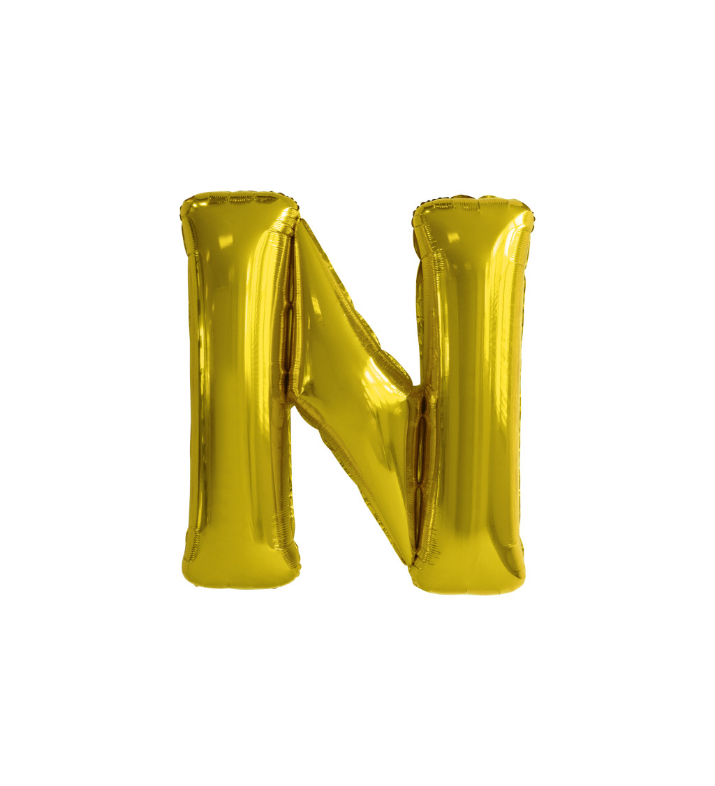 Fóliový balónek zlatý - písmeno N