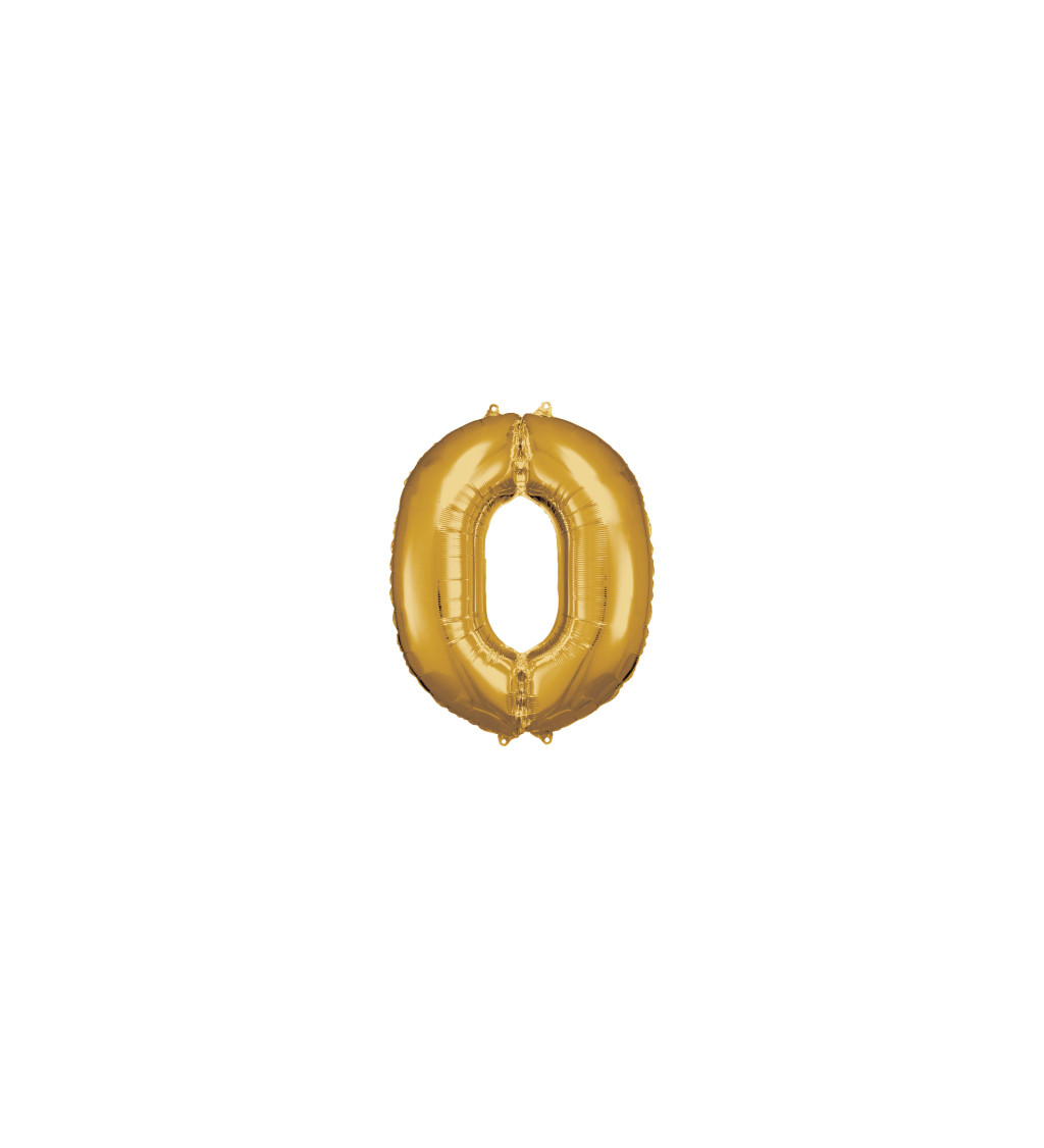 Fóliový balónek číslo 0, zlatý, 86cm