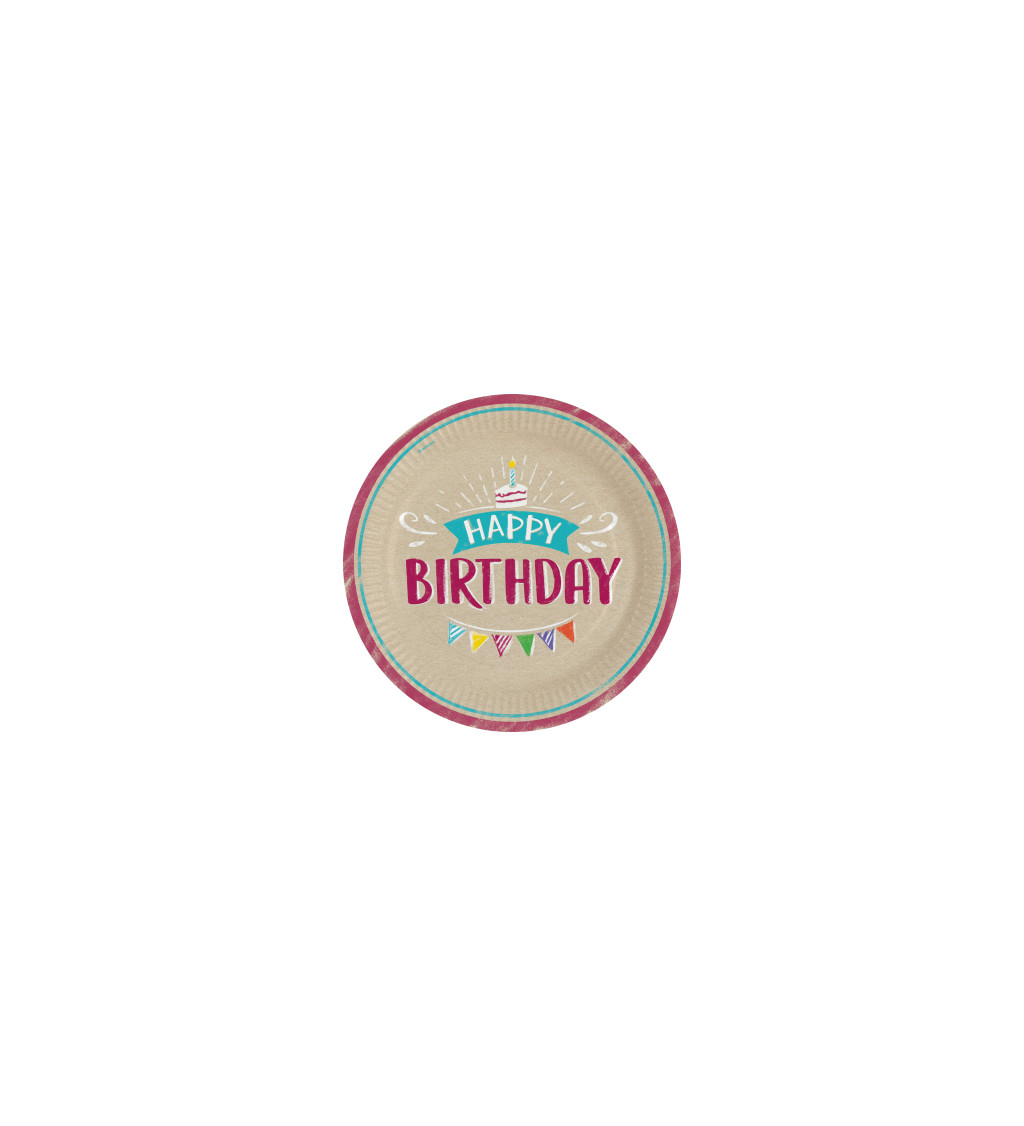 Papírové talířky - Happy birthday