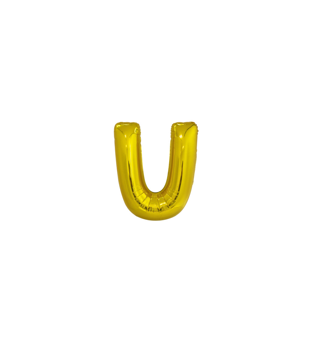 Fóliový zlatý balónek - písmeno U