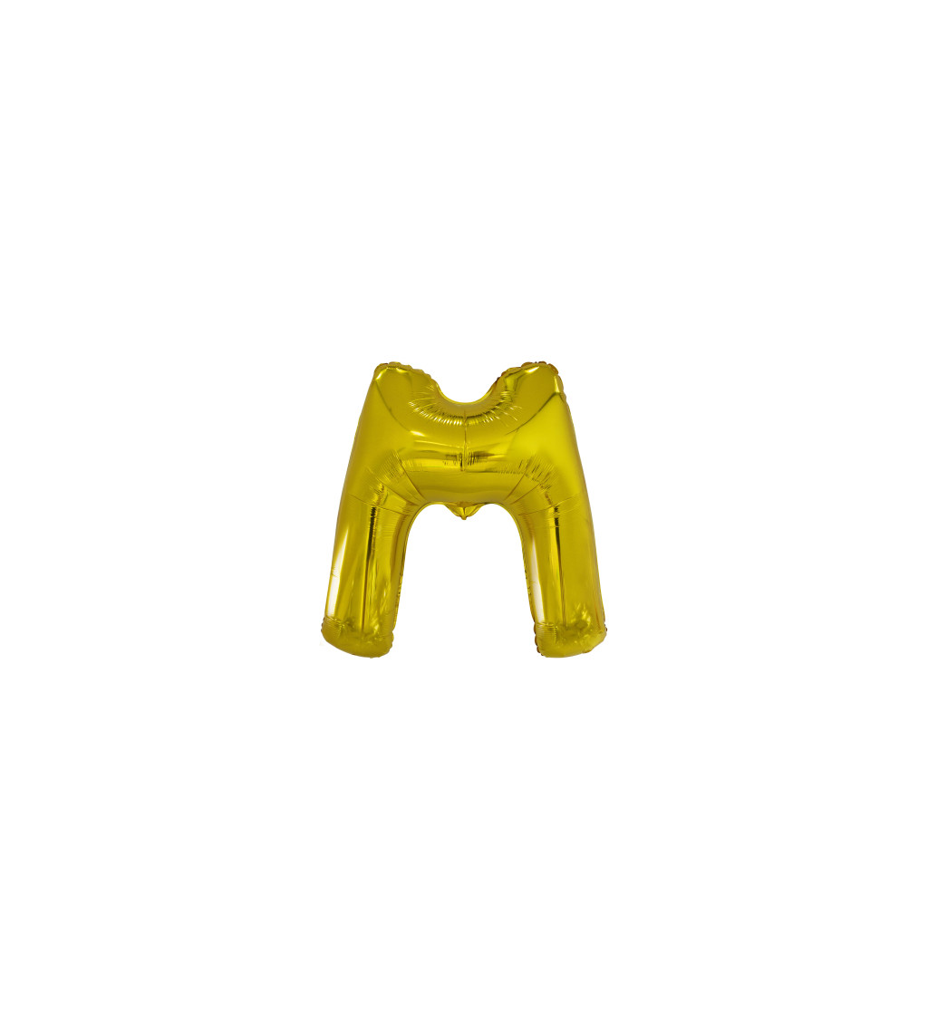 Fóliový zlatý balónek - písmeno M