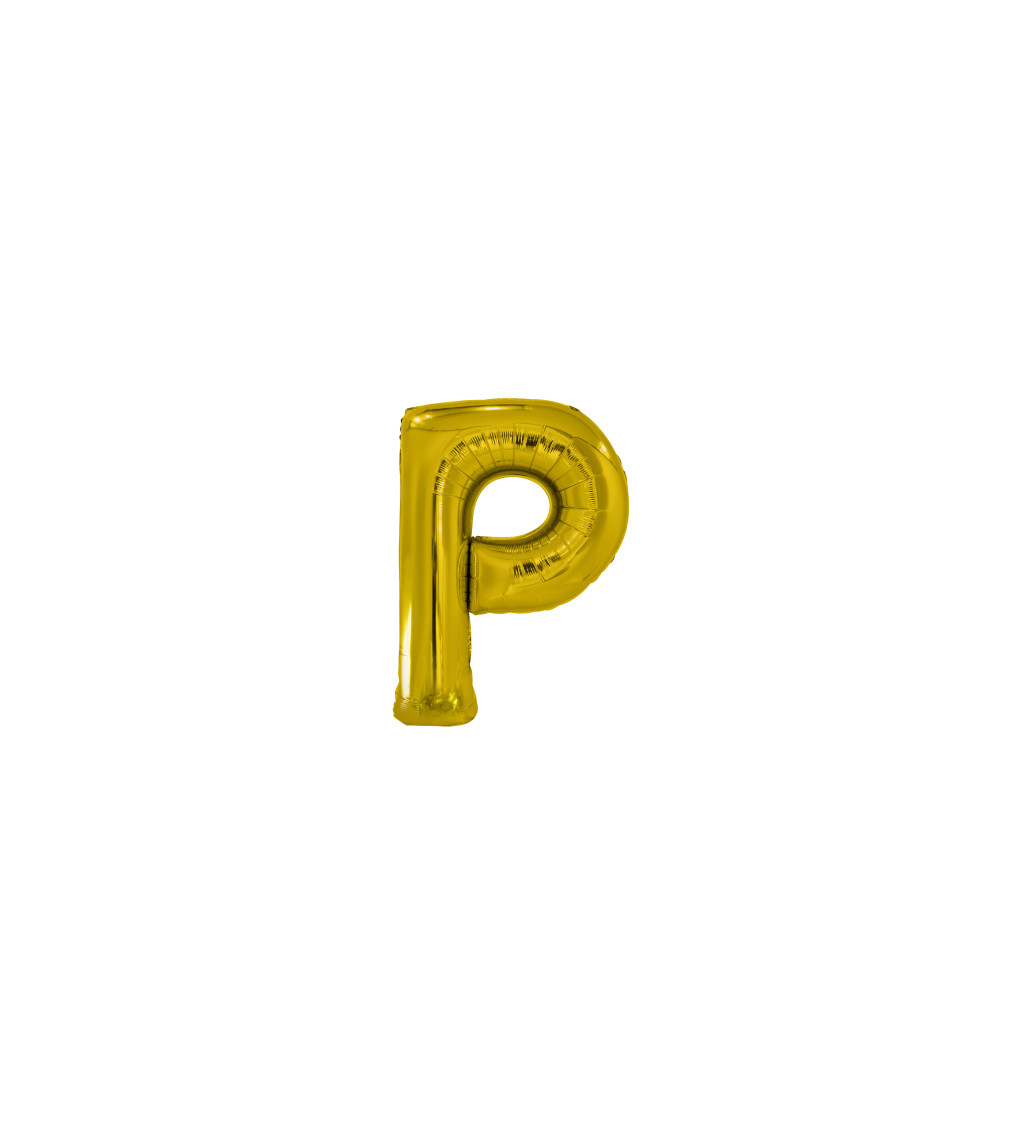 Fóliový zlatý balónek - písmeno P