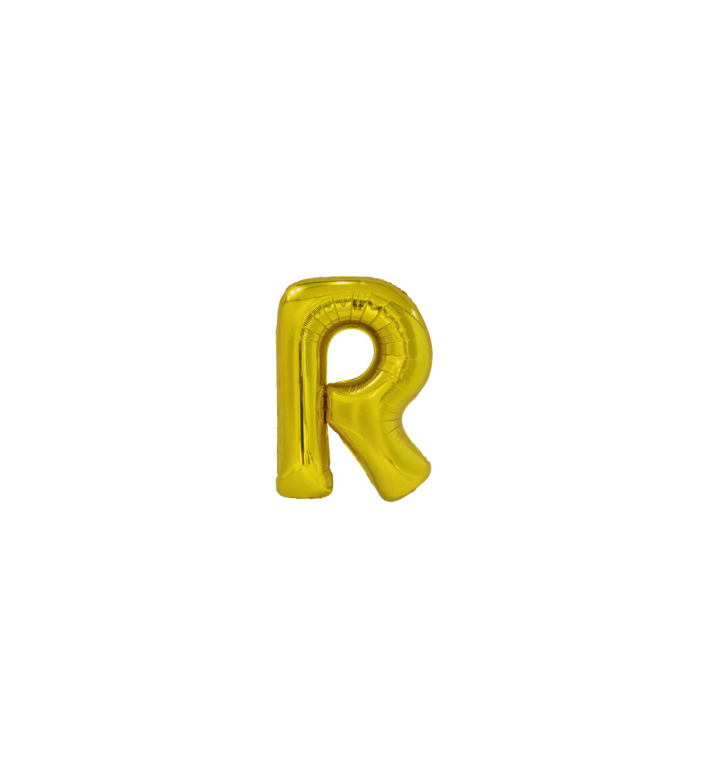 Fóliový zlatý balónek - písmeno R