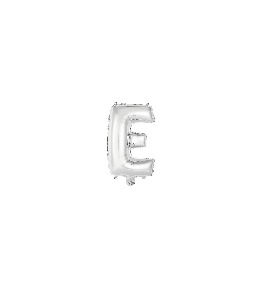 Fóliový mini stříbrný balónek - písmeno E