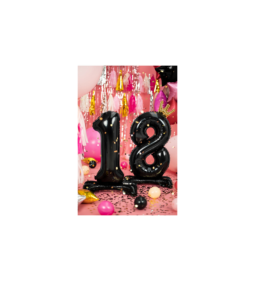 Fóliový balónek číslo 18 černý