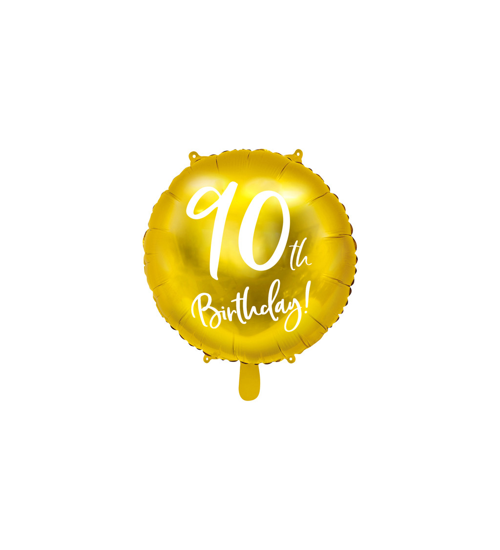 Balónek 90. narozeniny - zlatý