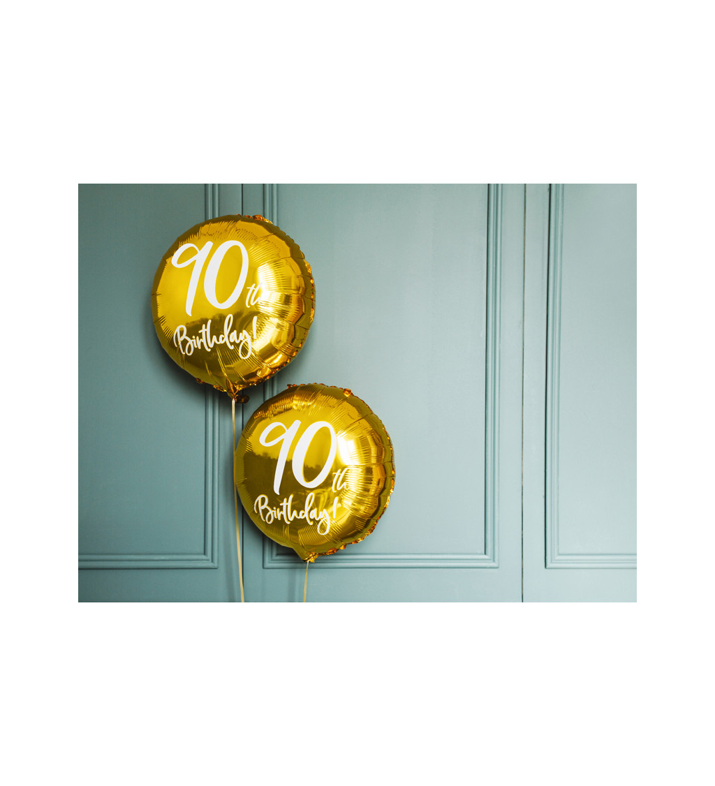 Balónek 90. narozeniny - zlatý