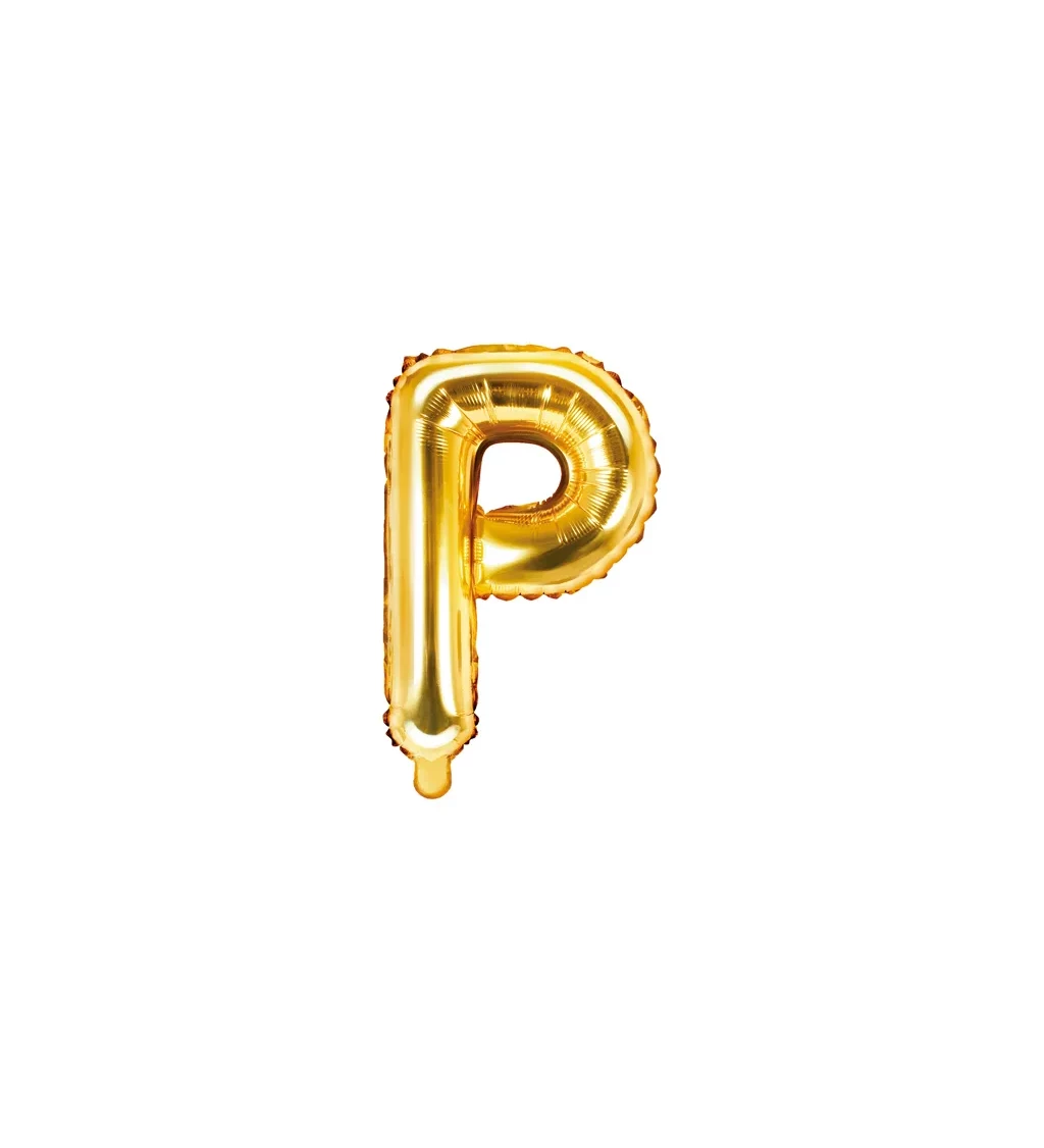 Fóliový balónek Písmeno ''P'' - zlatý