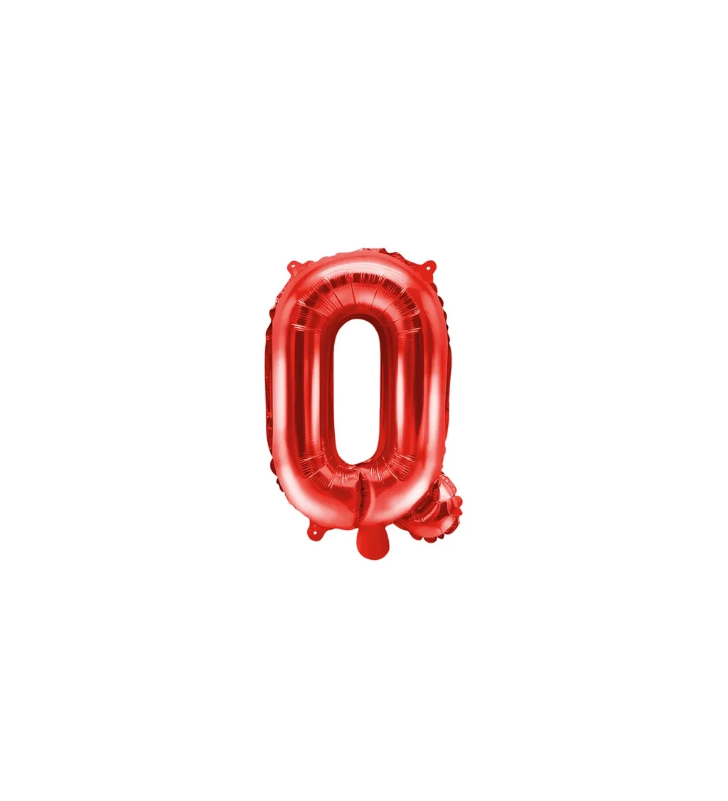 Fóliový červený balónek "Q"