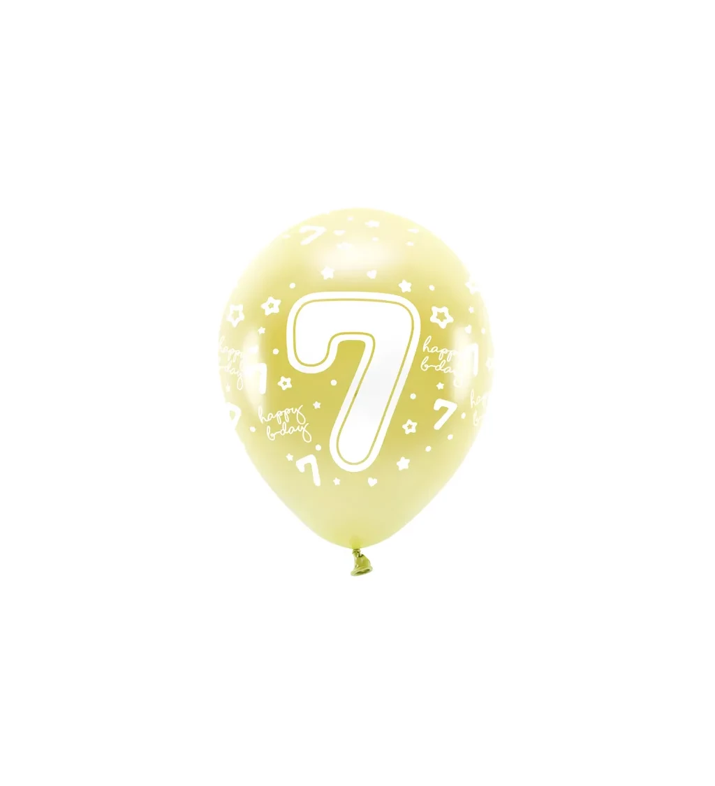 Eko světle zlatý balónek číslo 7