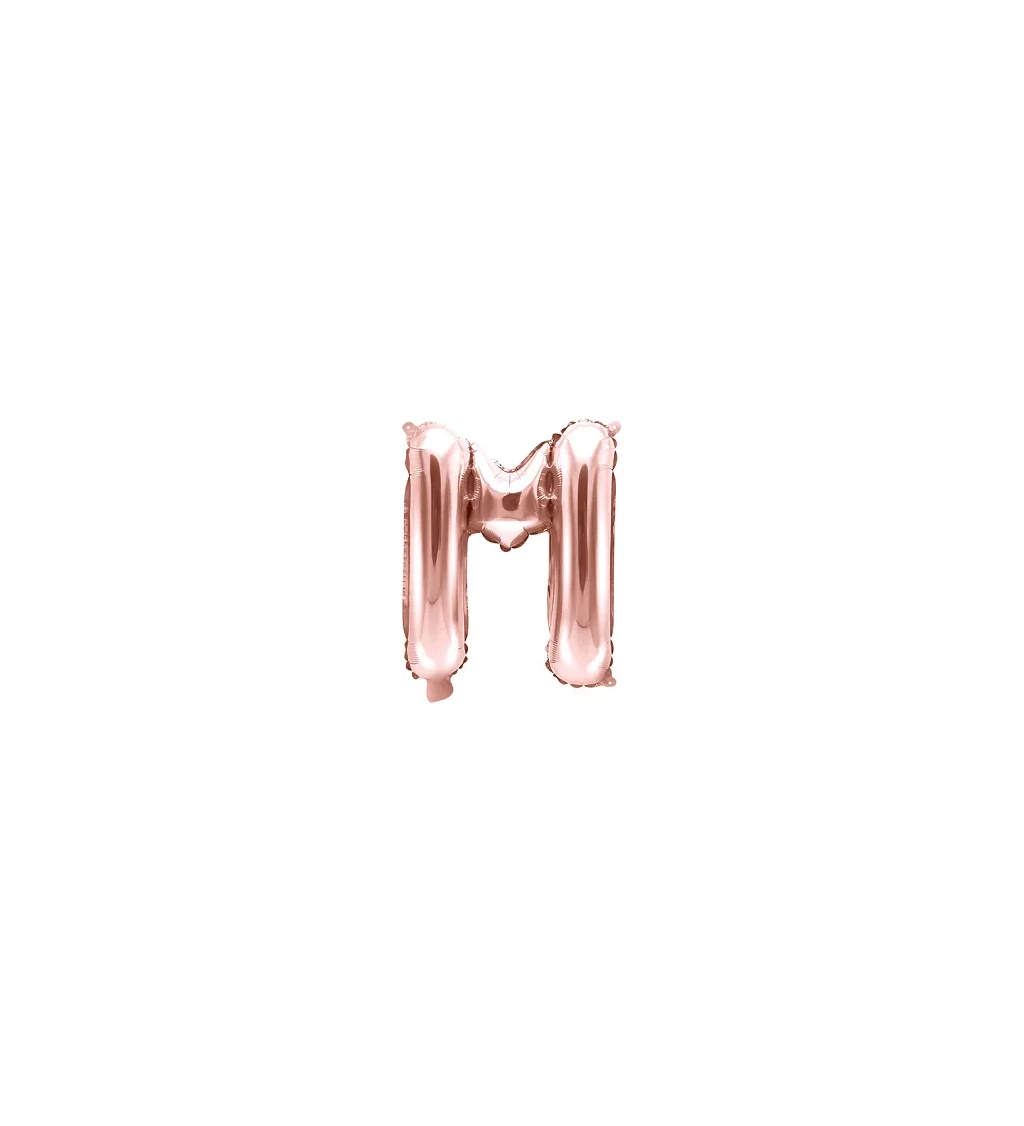 Fóliový balónek písmeno M rosegold 35 cm