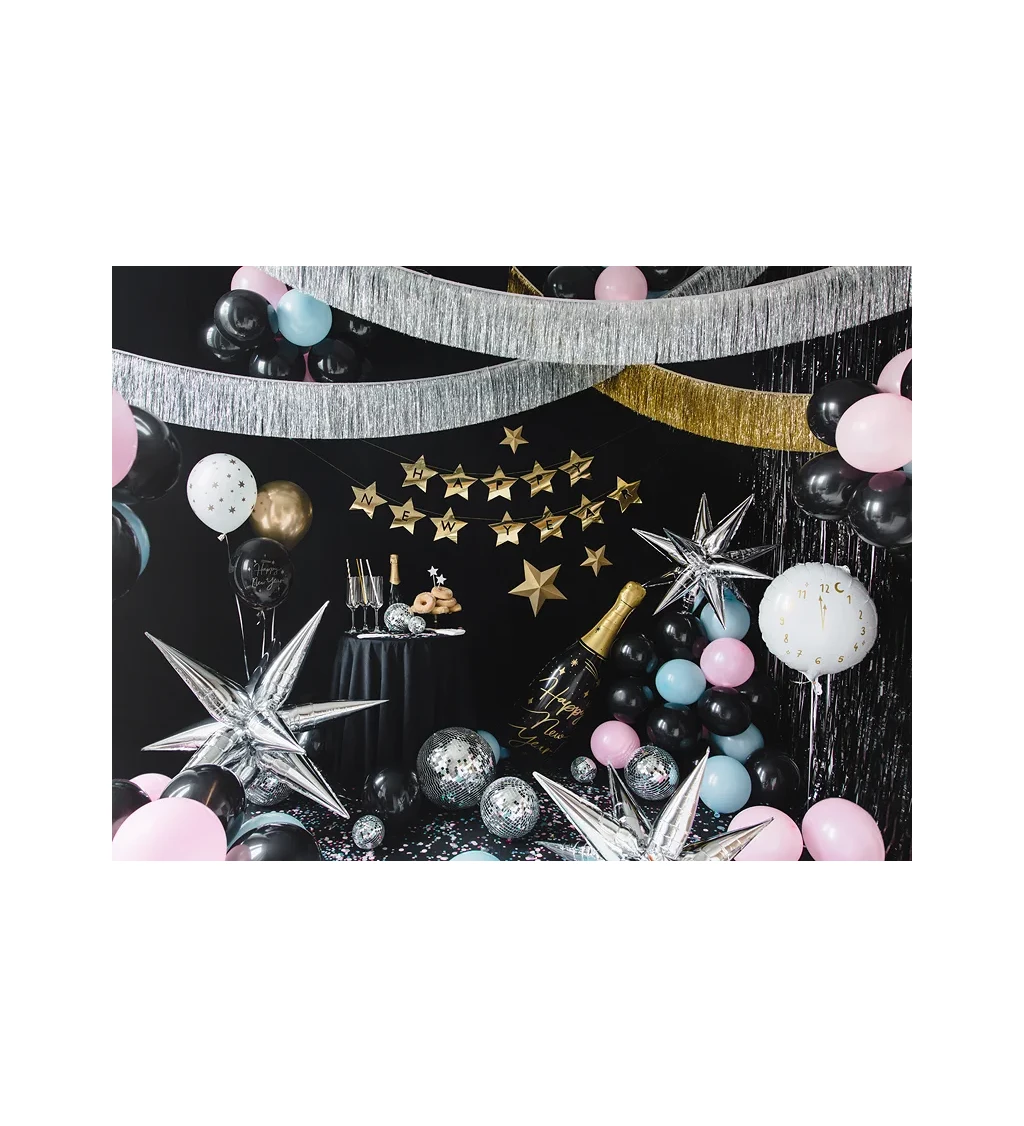 Fóliový balónek láhev Šťastný nový rok černá