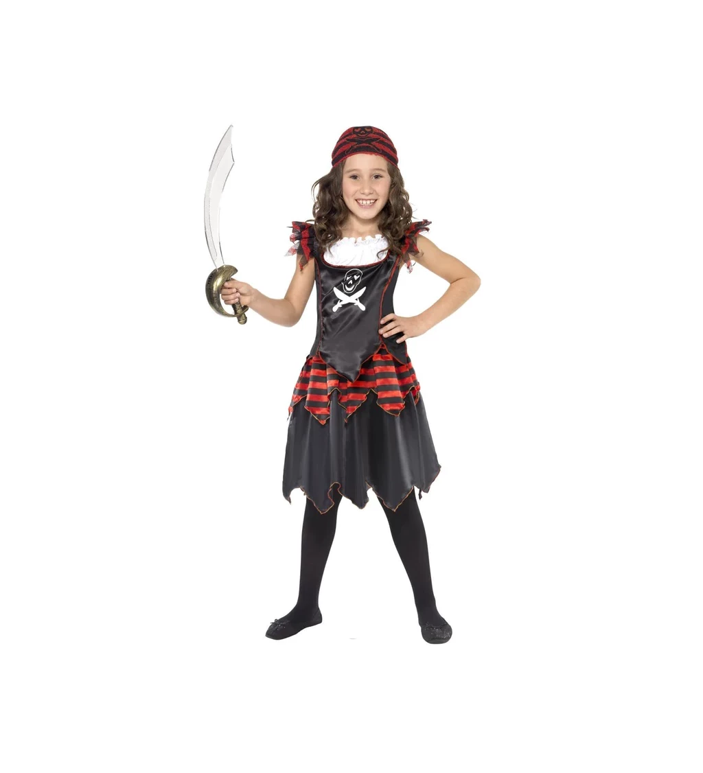 Halloween kostým pro děti - Černá pirátka