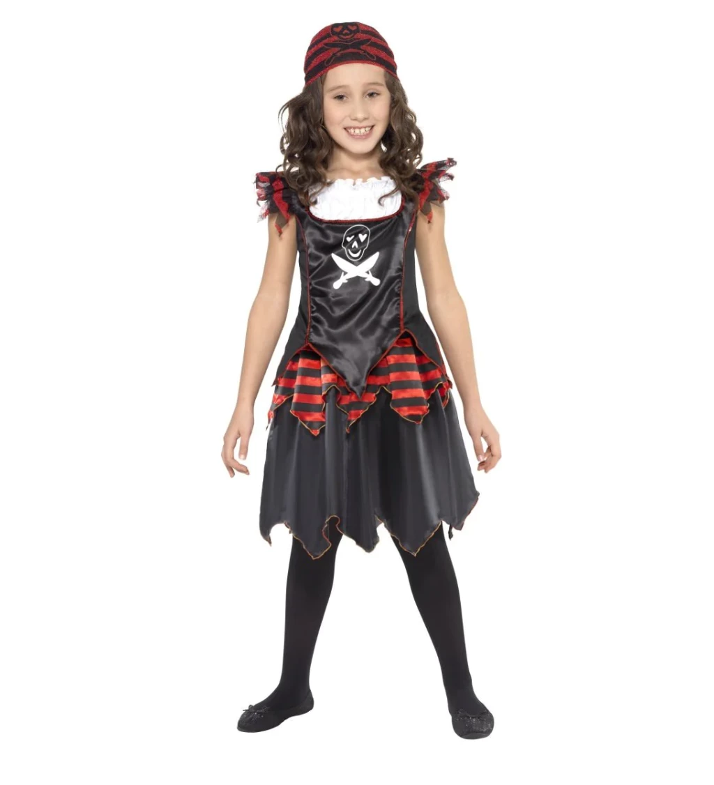 Halloween kostým pro děti - Černá pirátka